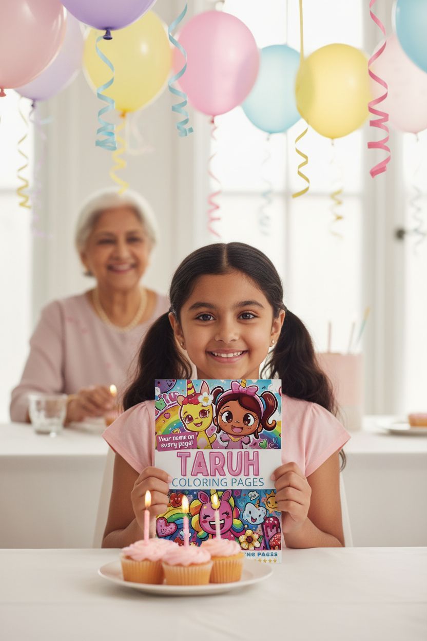 Taruh coloring book in use