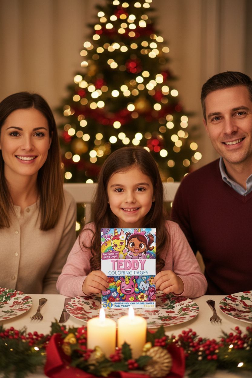 Teddy Christmas coloring pages gift