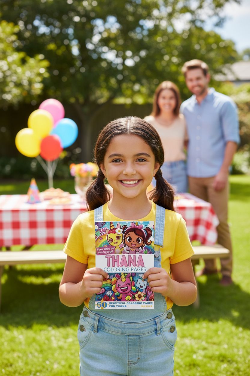 Thana coloring book in use