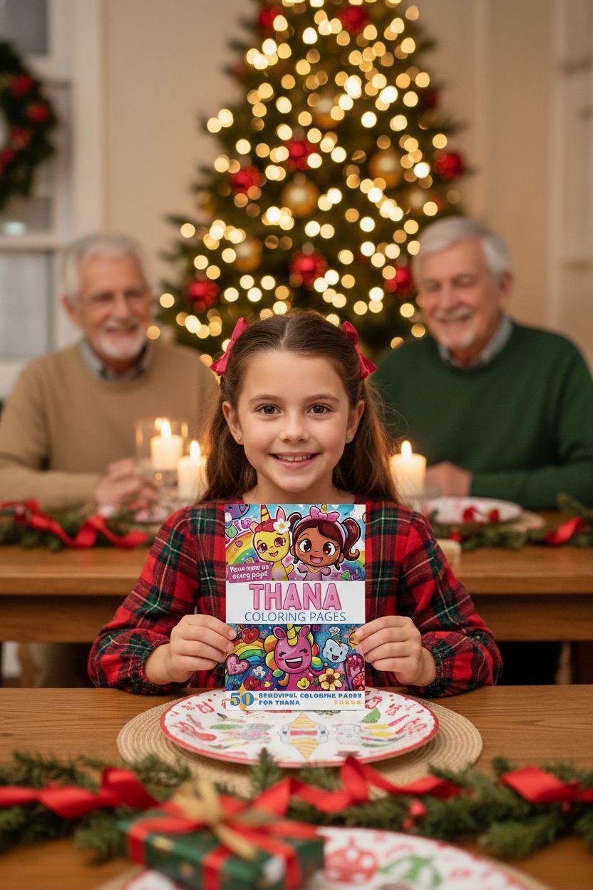 Thana Christmas coloring pages gift