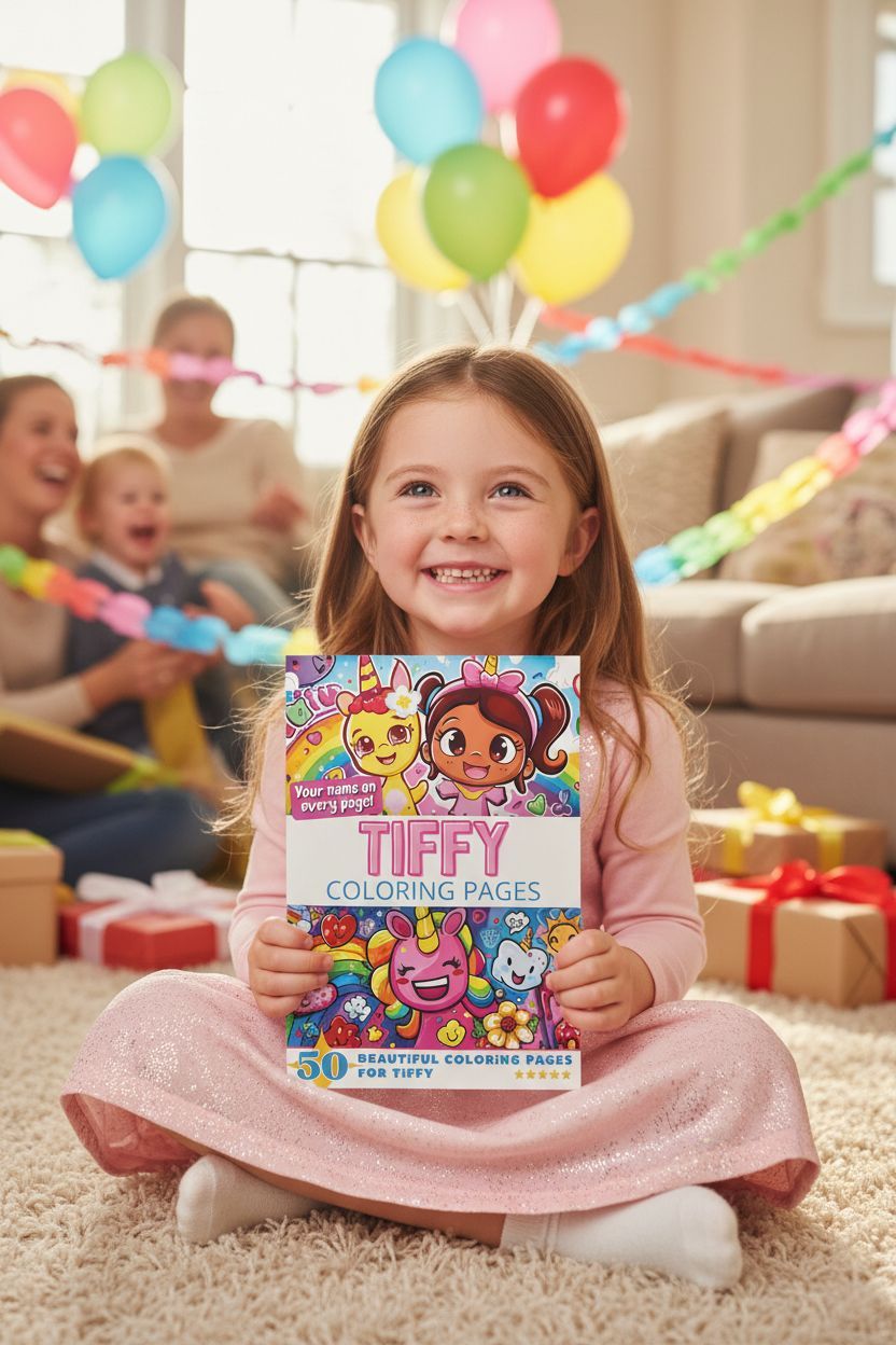 Tiffy coloring book in use