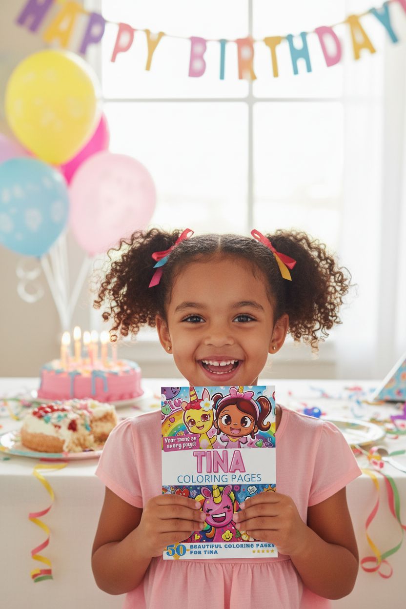Tina coloring book in use