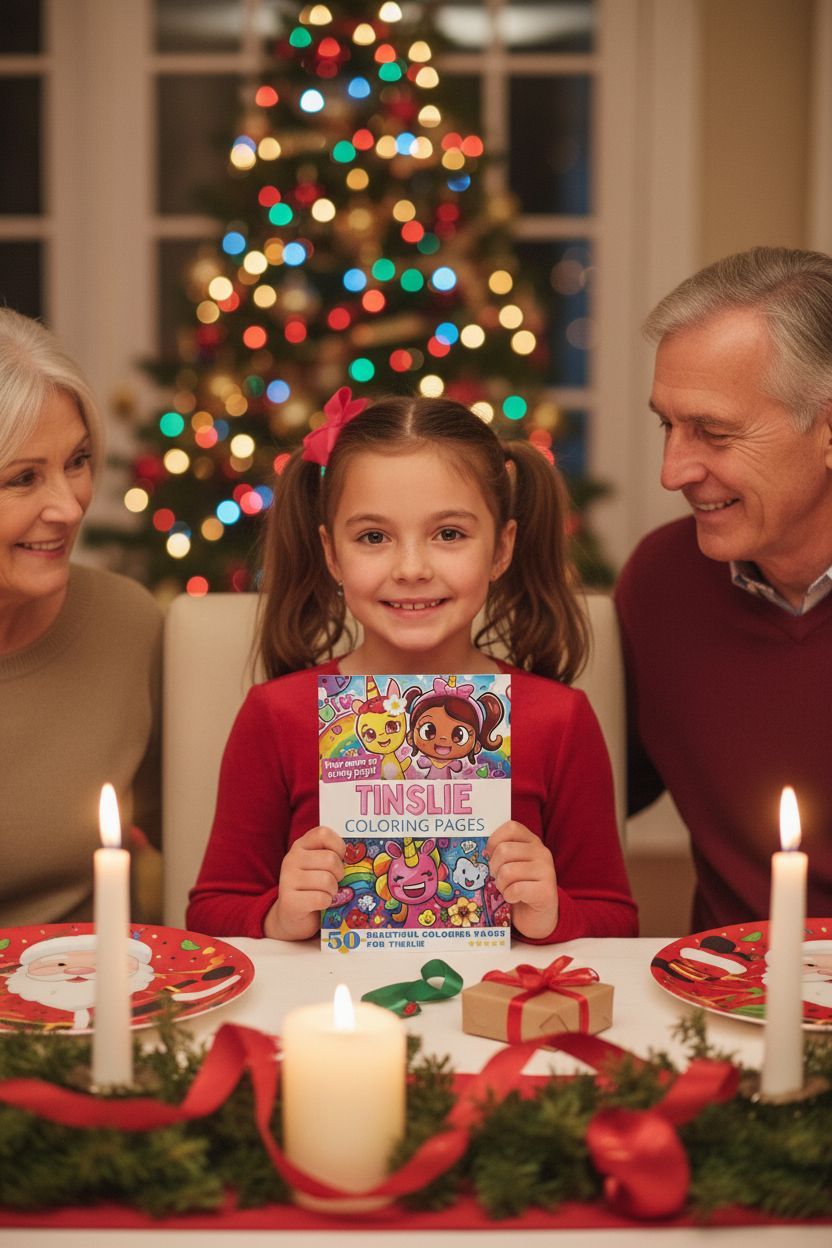 Tinslie Christmas coloring pages gift