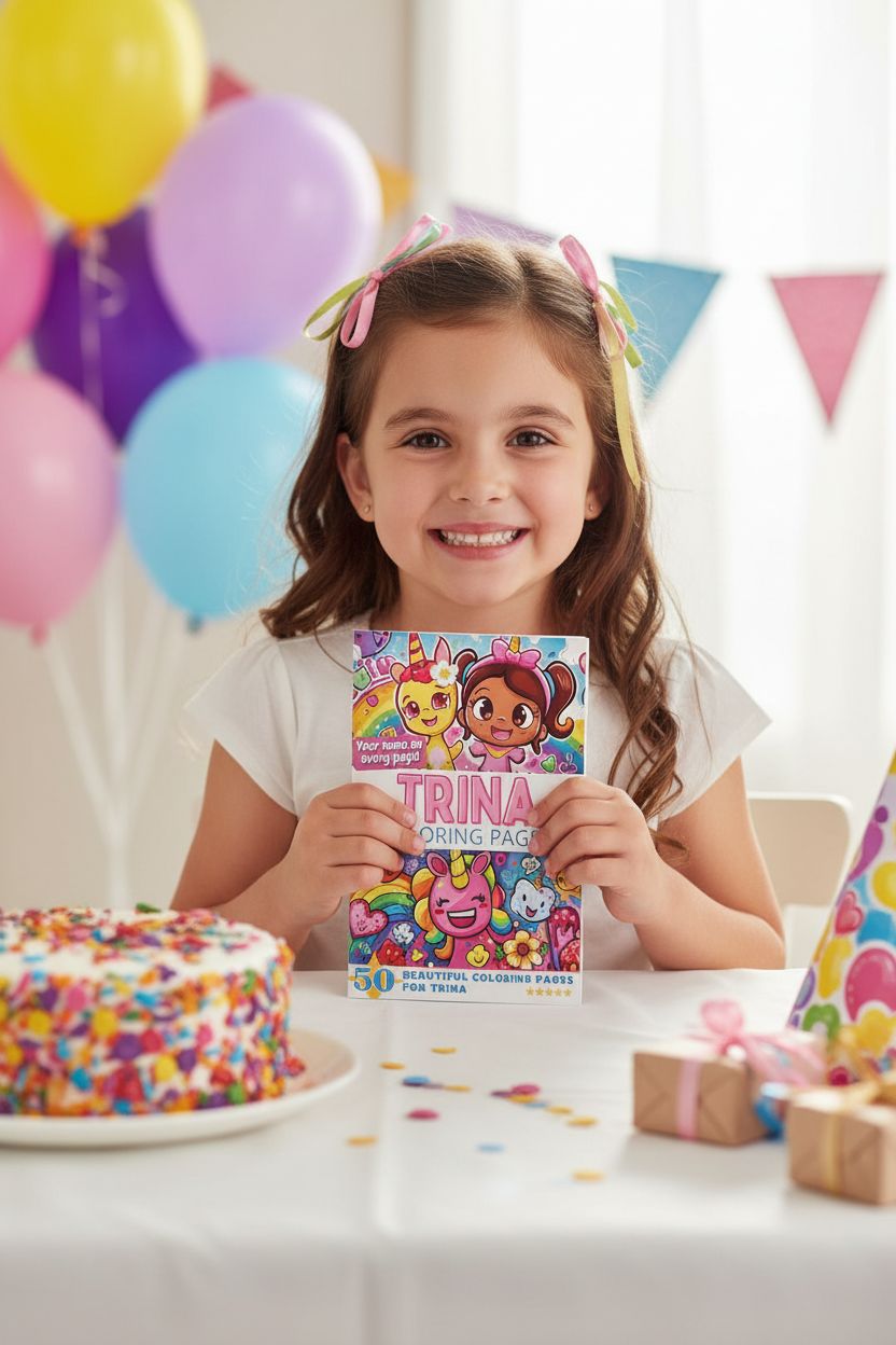 Trina coloring book in use