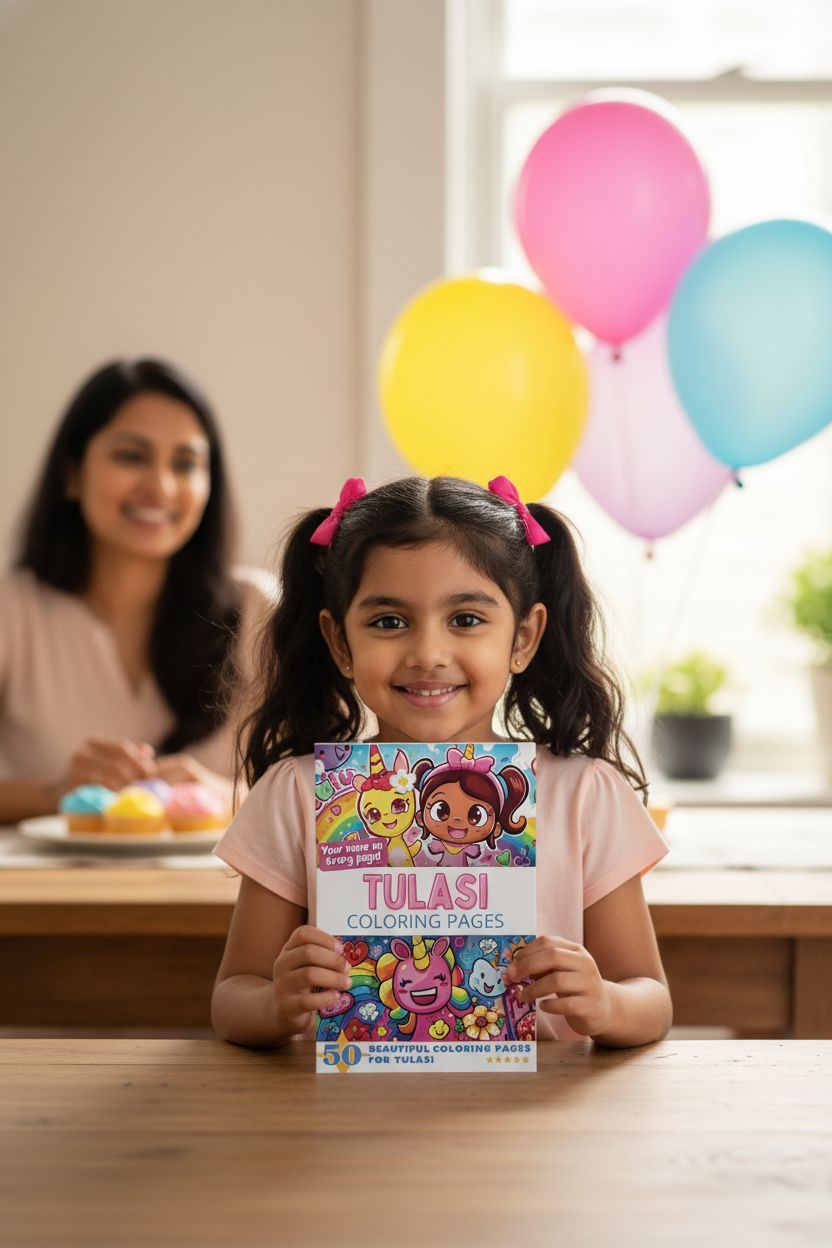 Tulasi coloring book in use