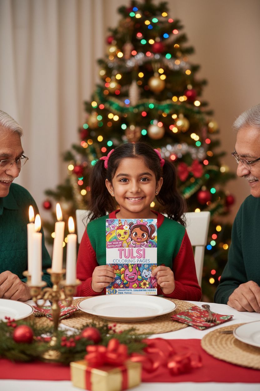Tulsi Christmas coloring pages gift