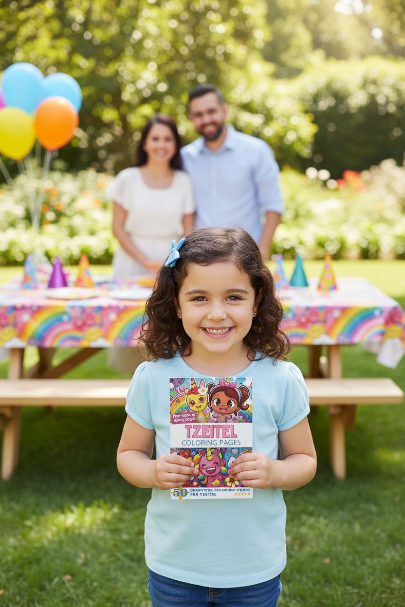 Tzeitel coloring book in use