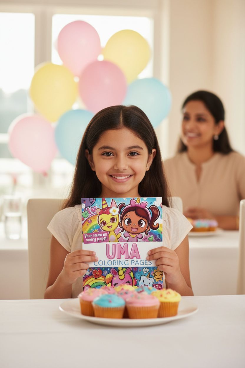 Uma coloring book in use