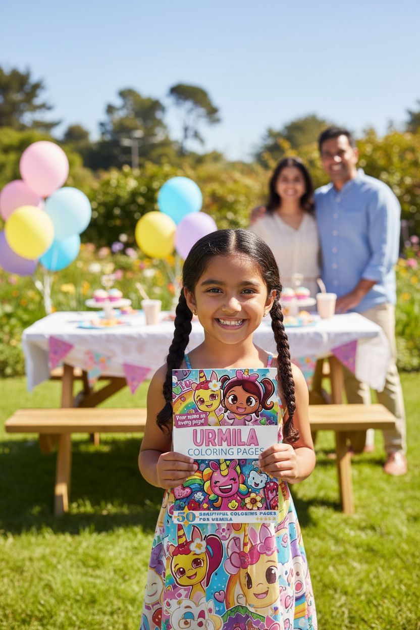 Urmila coloring book in use