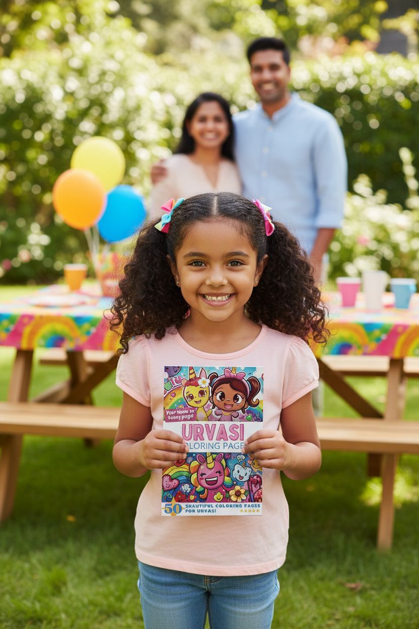 Urvasi coloring book in use