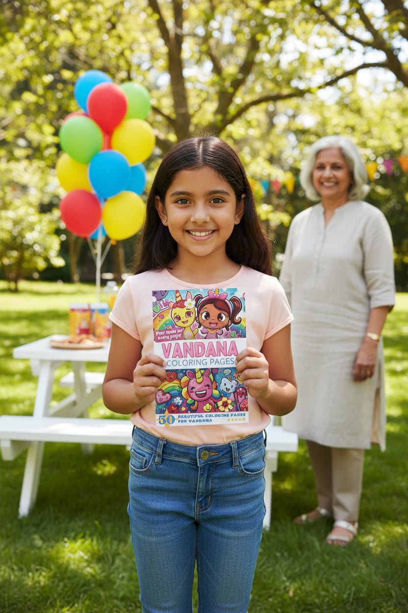 Vandana coloring book in use