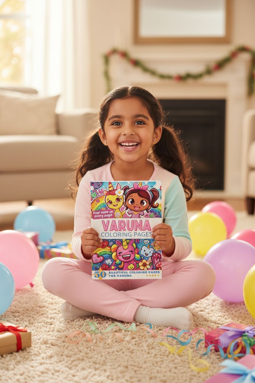 Varuna coloring book in use