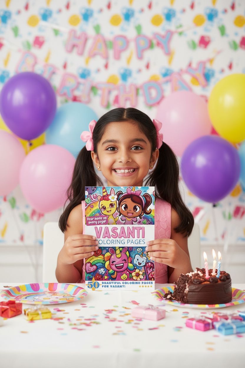 Vasanti coloring book in use