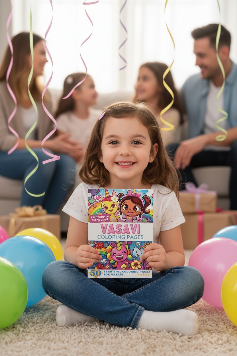 Vasavi coloring book in use