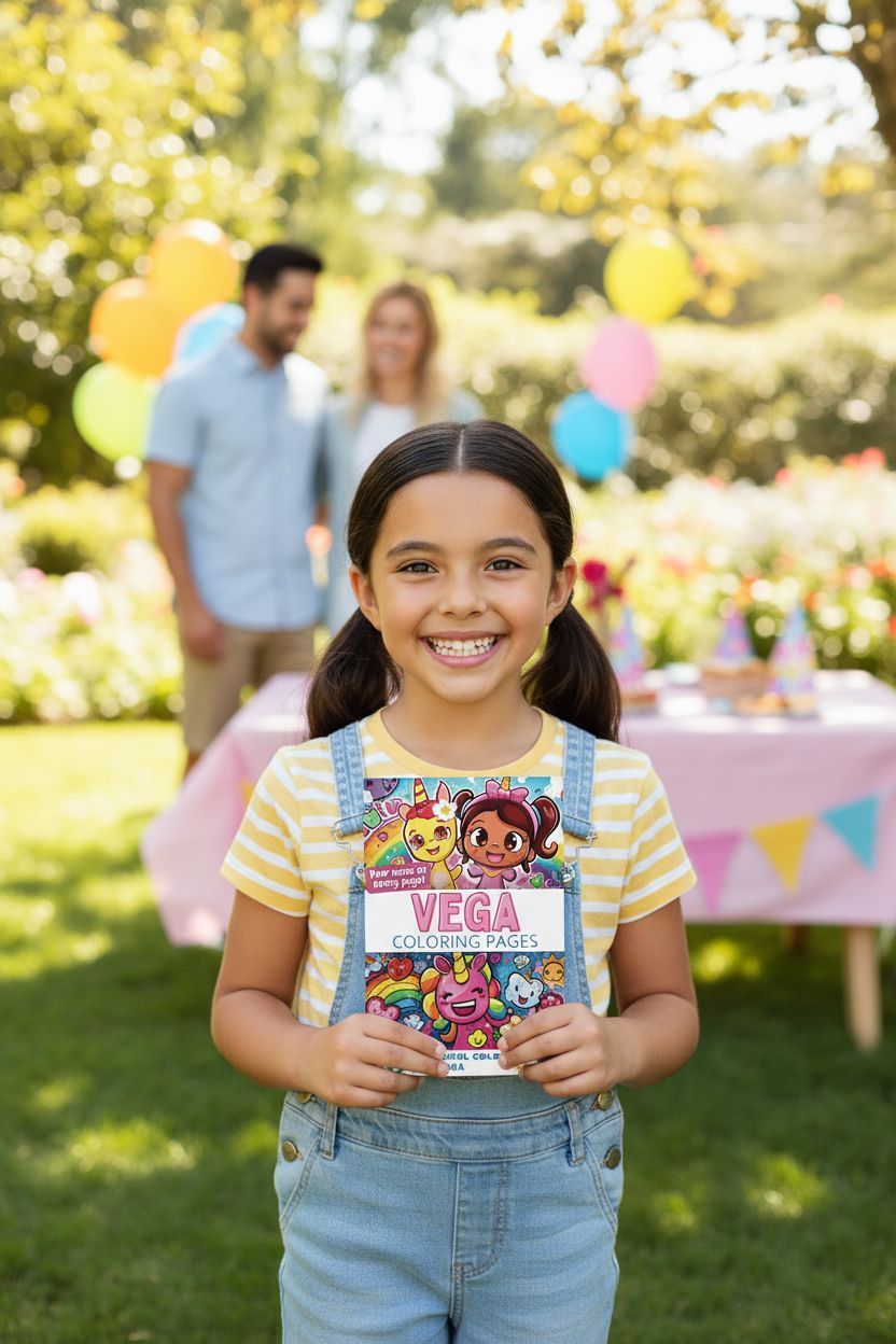 Vega coloring book in use