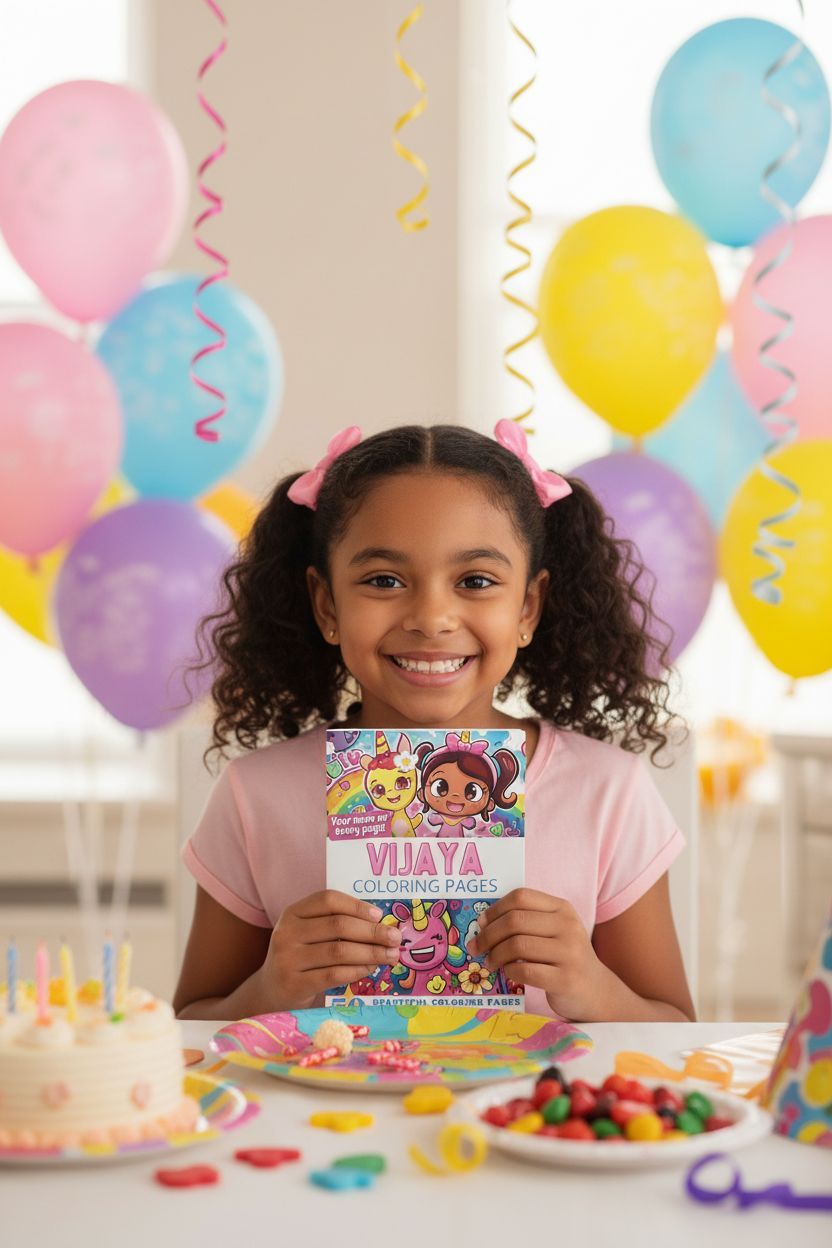 Vijaya coloring book in use