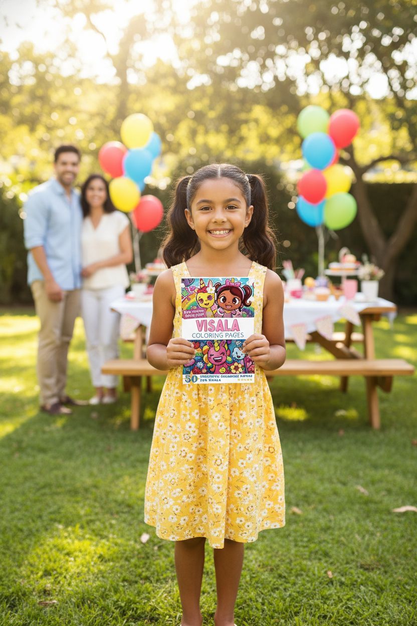 Visala coloring book in use