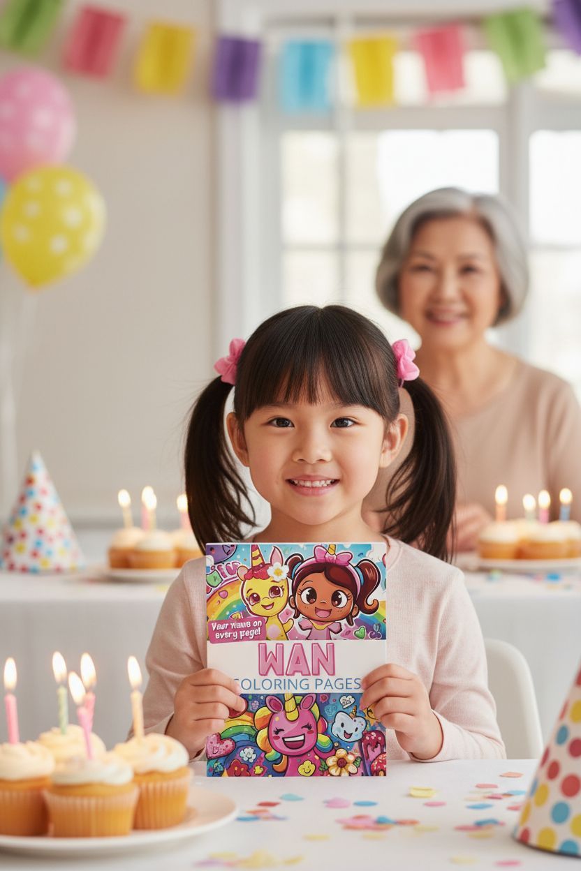 Wan coloring book in use
