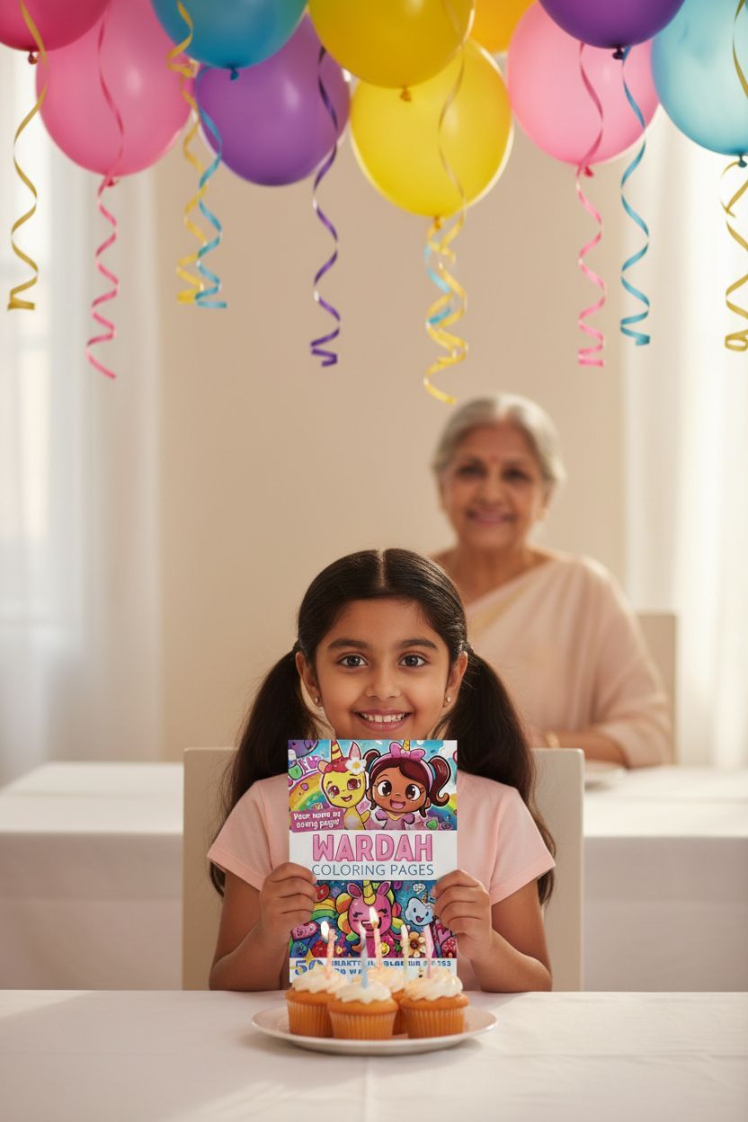 Wardah coloring book in use