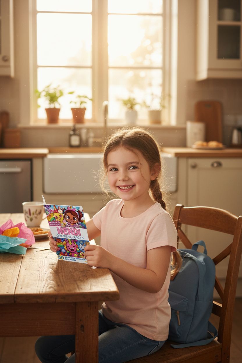 Wendi coloring book in use
