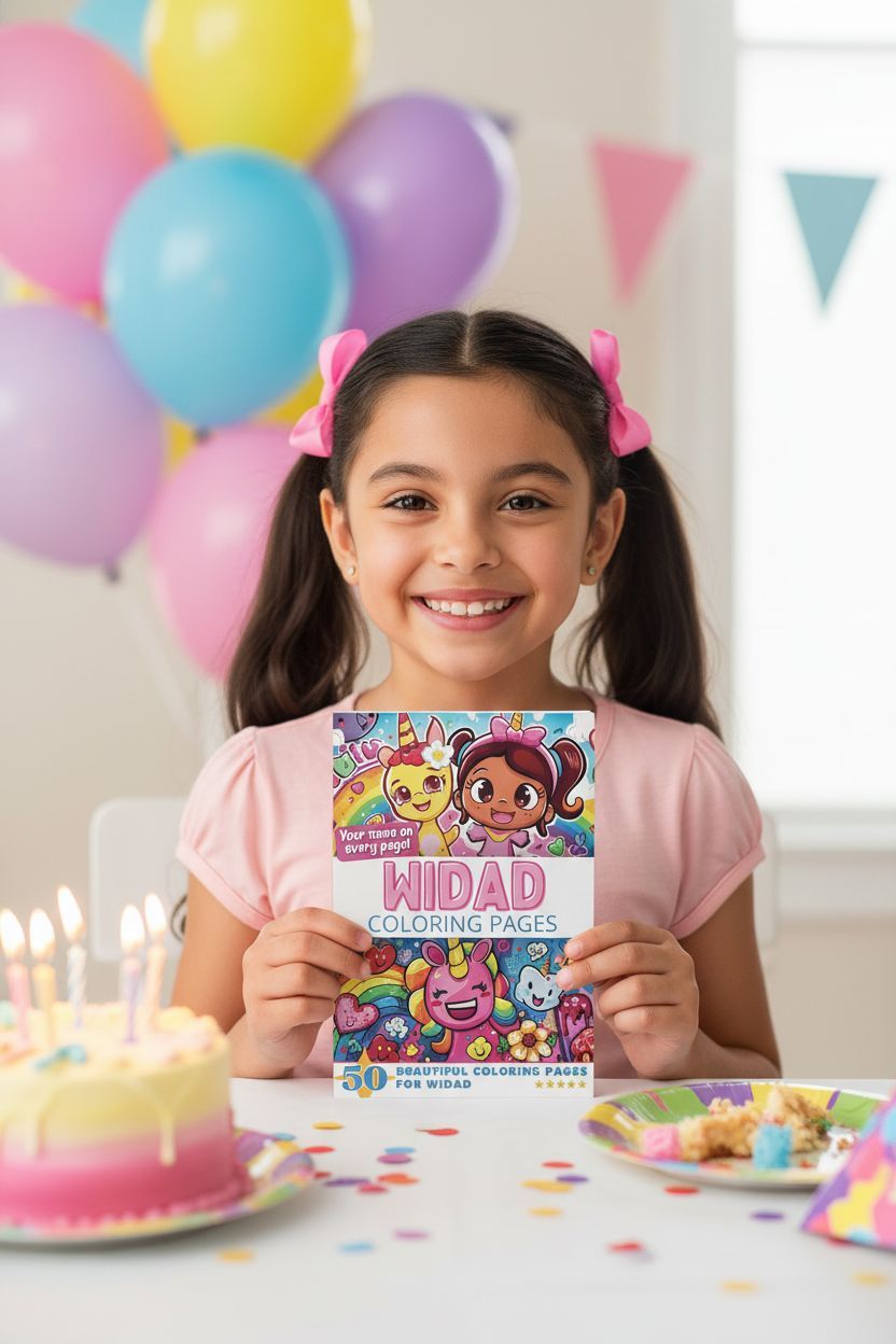 Widad coloring book in use