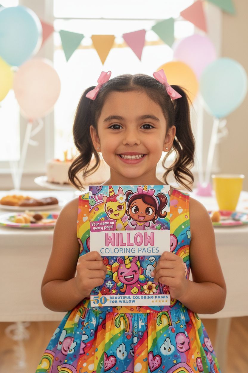 Willow coloring book in use