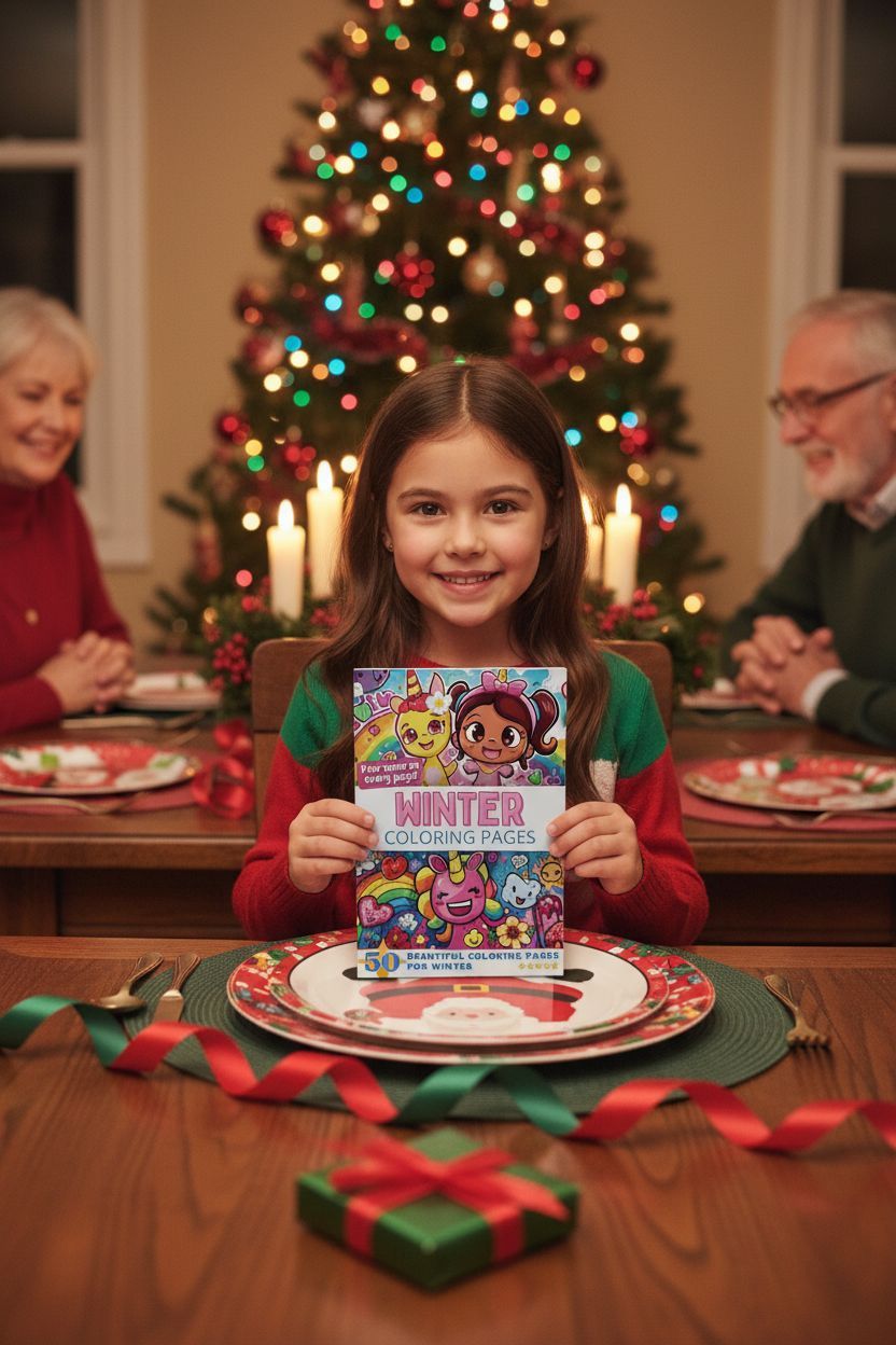 Winter Christmas coloring pages gift