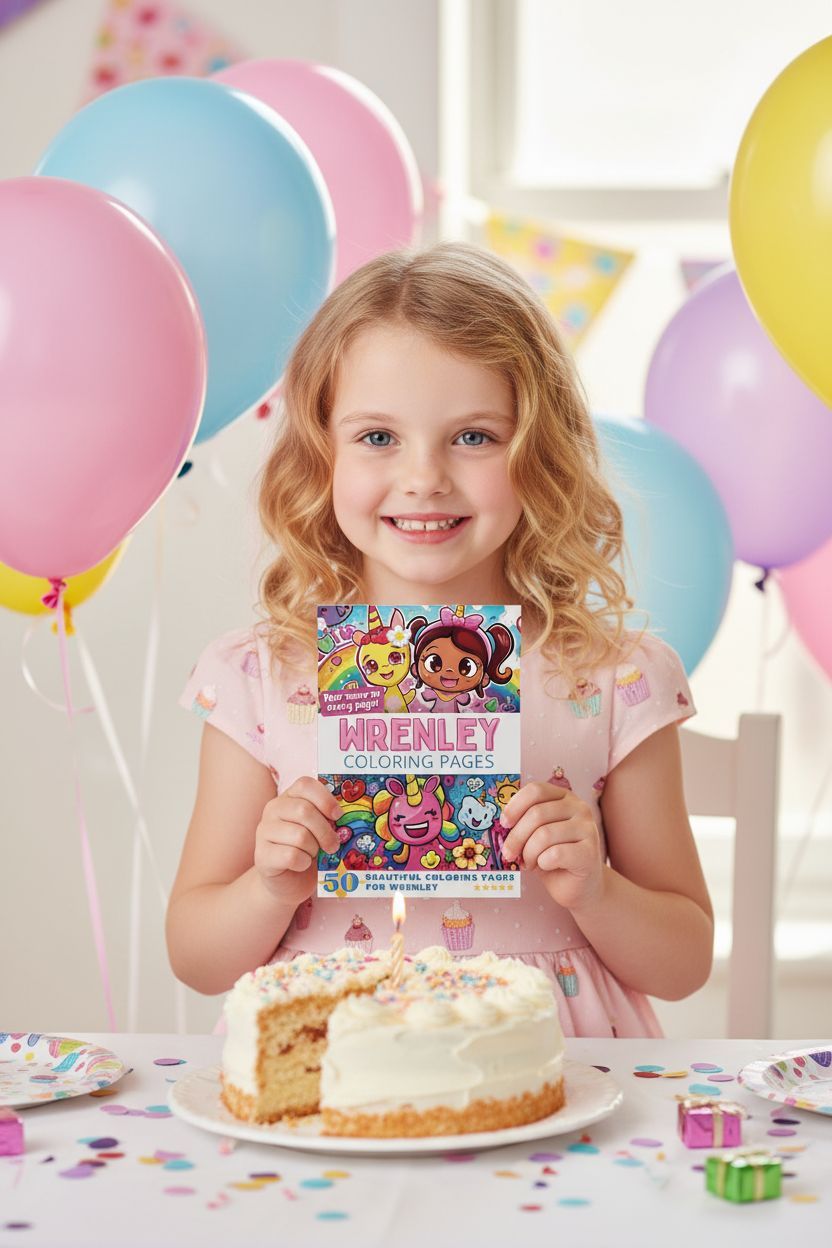 Wrenley coloring book in use