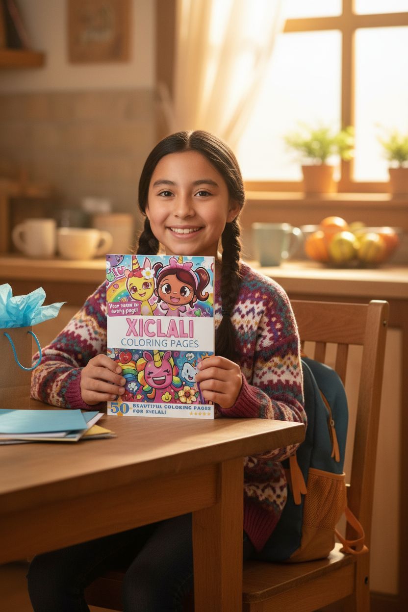 Xiclali coloring book in use