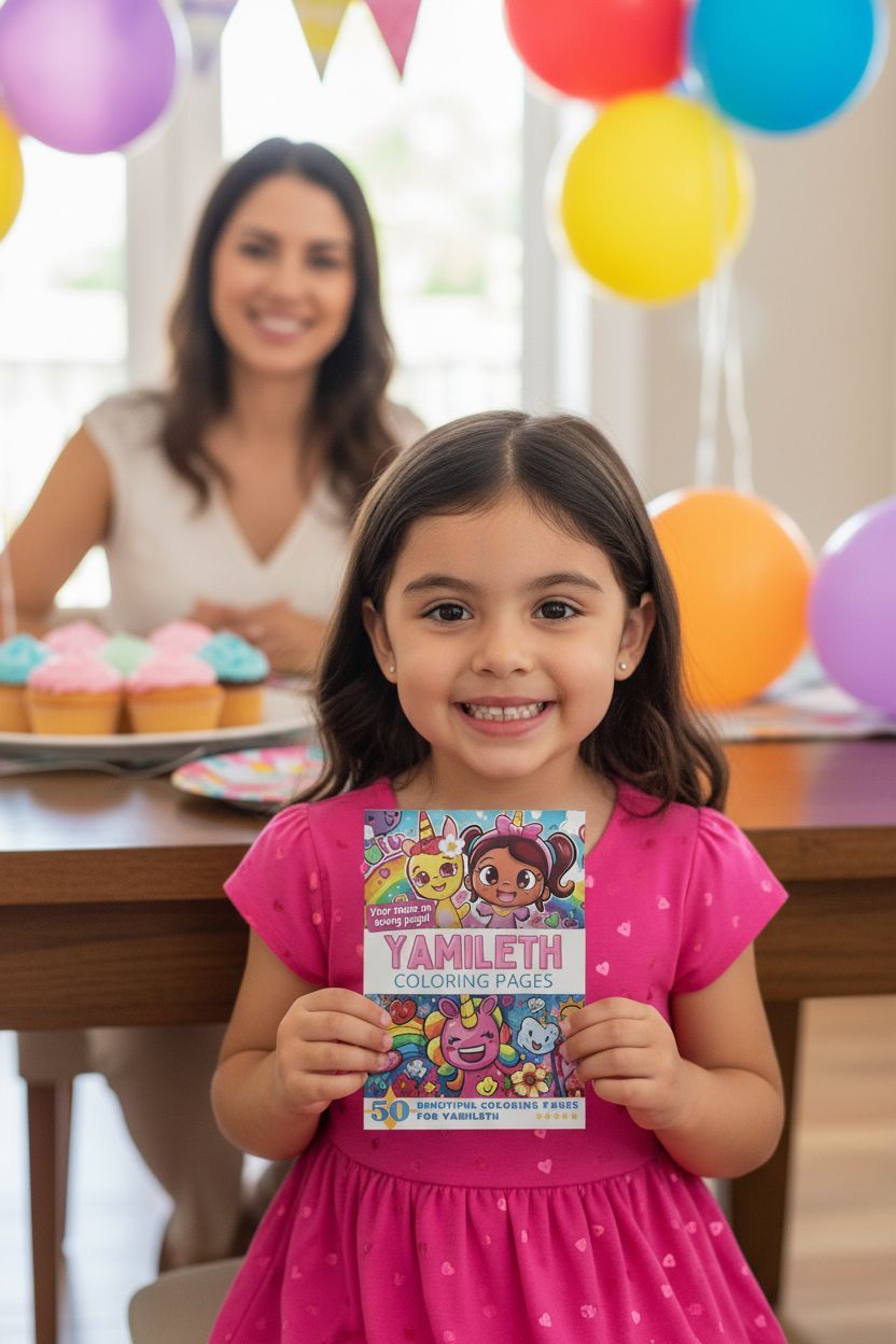 Yamileth coloring book in use