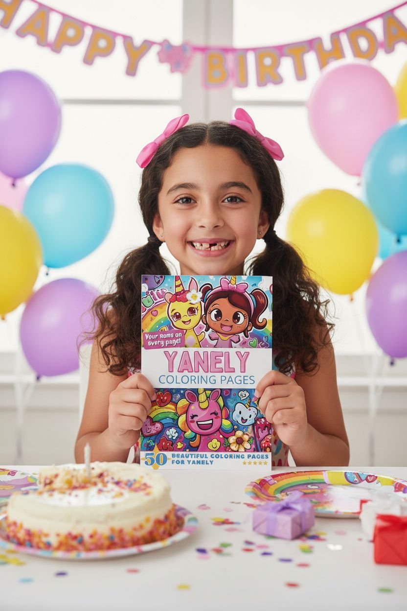 Yanely coloring book in use