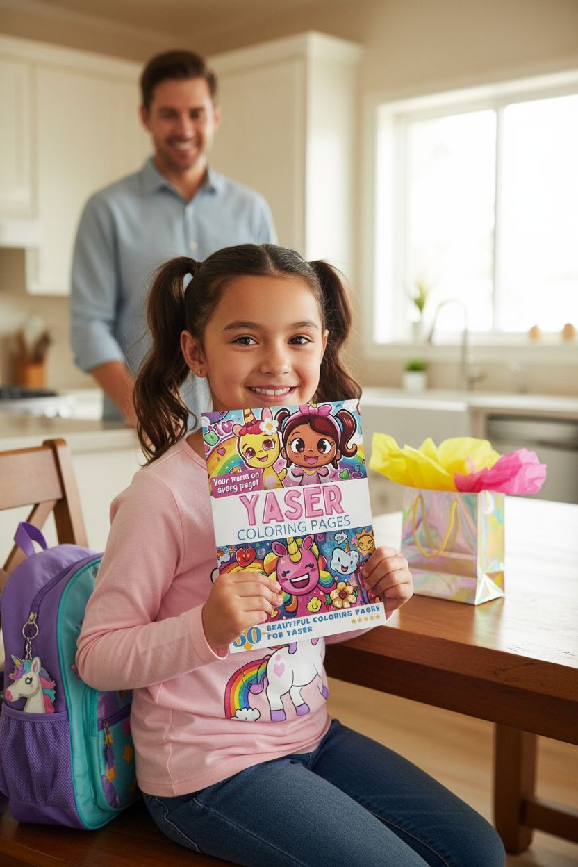 Yaser coloring book in use