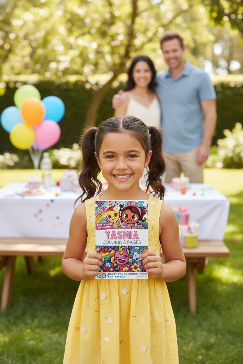 Yasmia coloring book in use