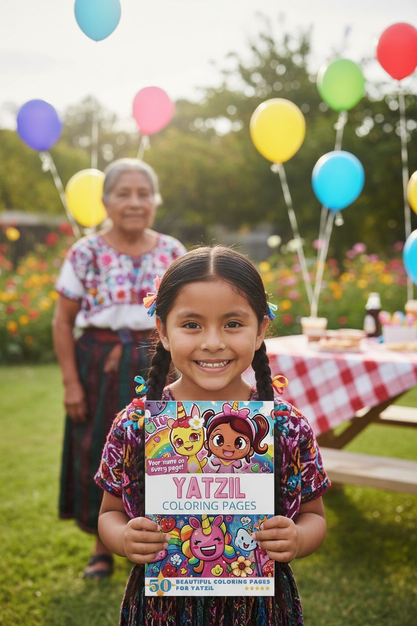 Yatzil coloring book in use