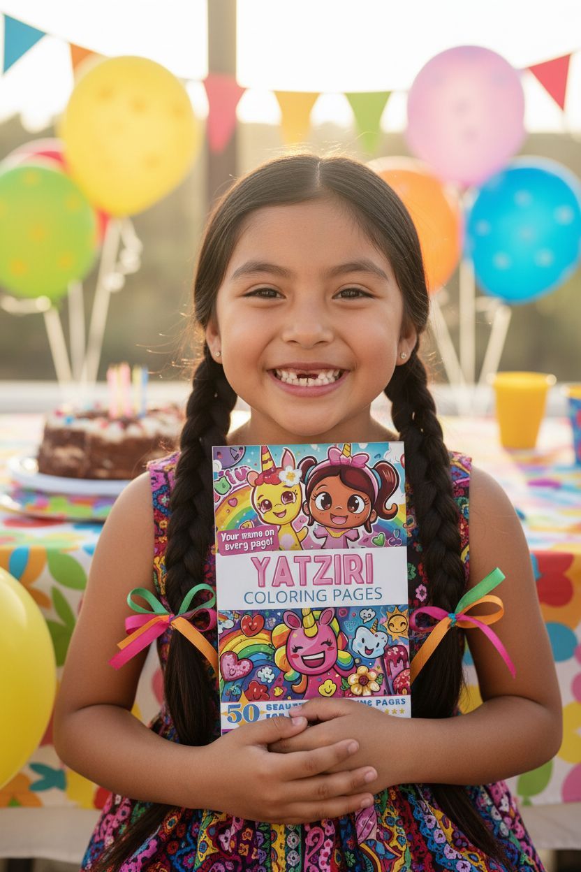 Yatziri coloring book in use