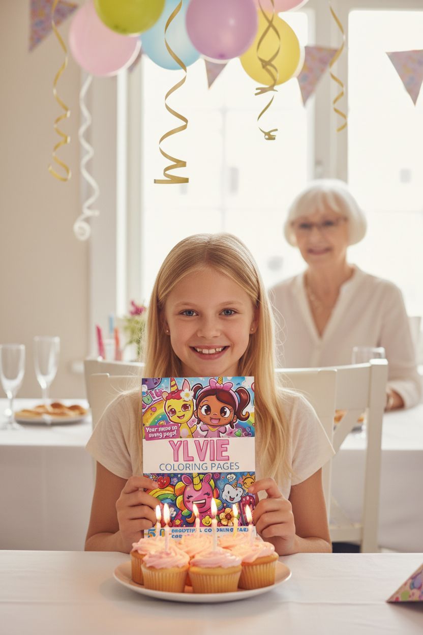 Ylvie coloring book in use