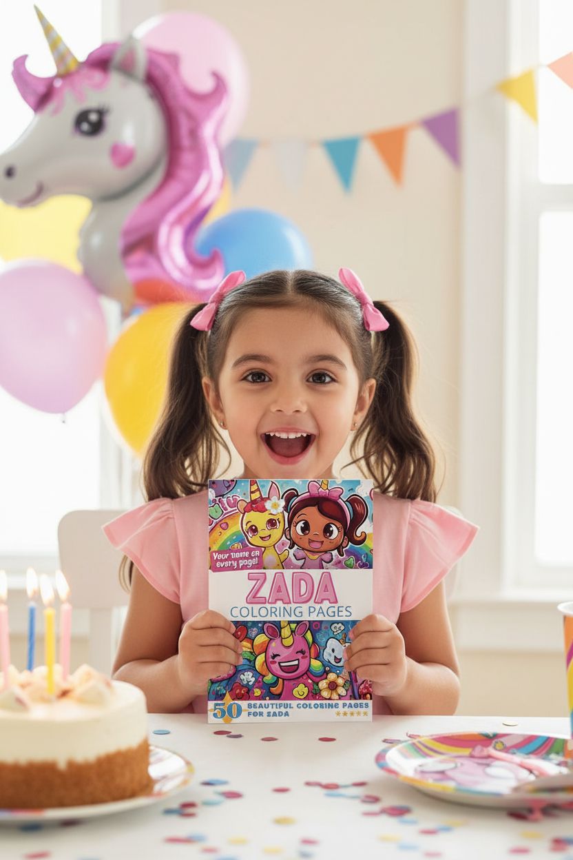 Zada coloring book in use