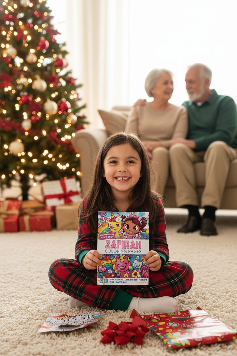 Zafirah Christmas coloring pages gift