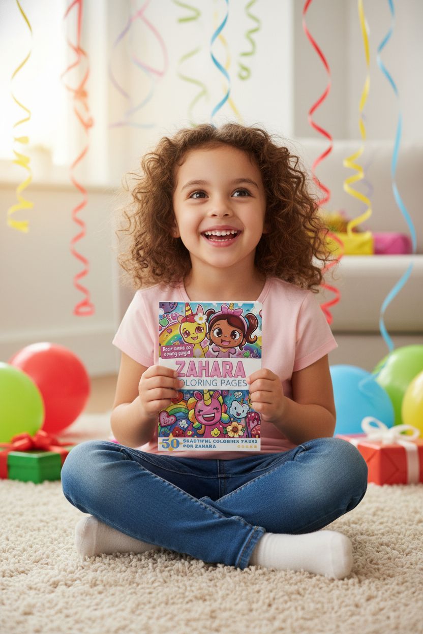 Zahara coloring book in use