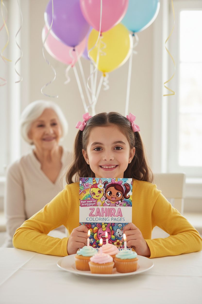 Zahira coloring book in use