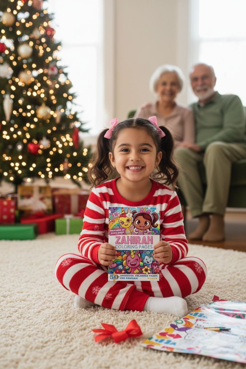 Zahirah Christmas coloring pages gift