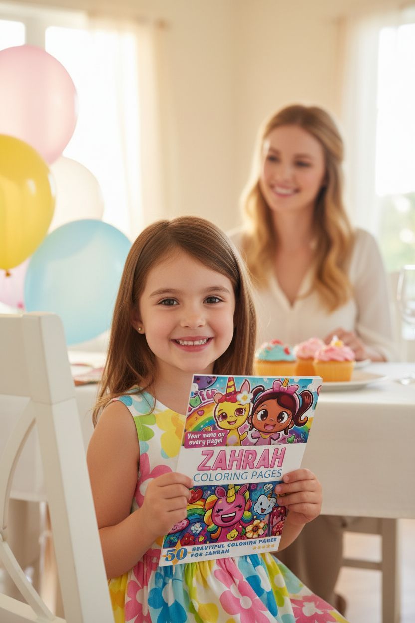 Zahrah coloring book in use