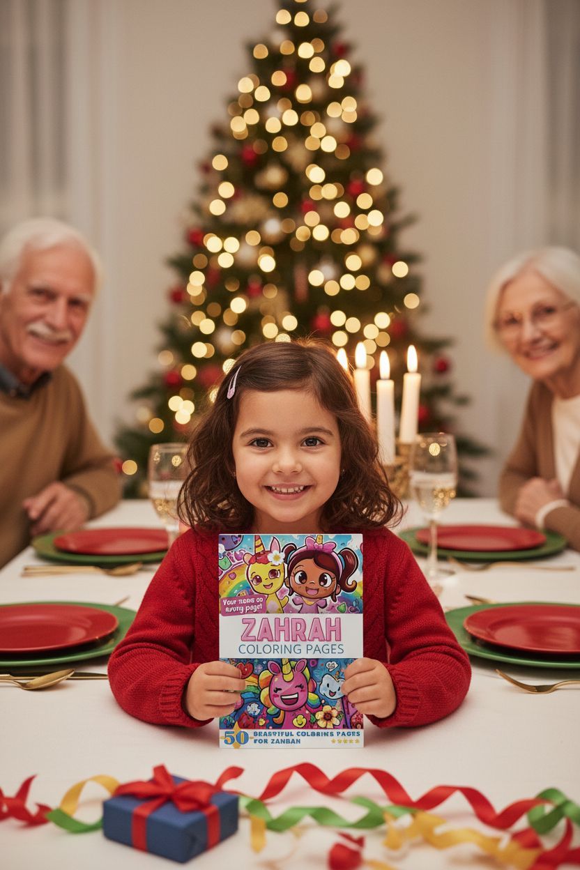 Zahrah Christmas coloring pages gift