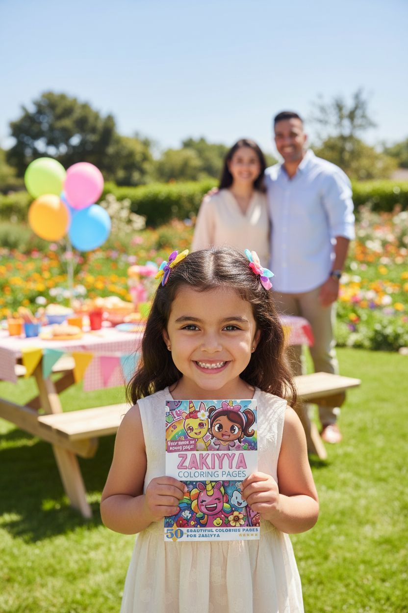 Zakiyya coloring book in use