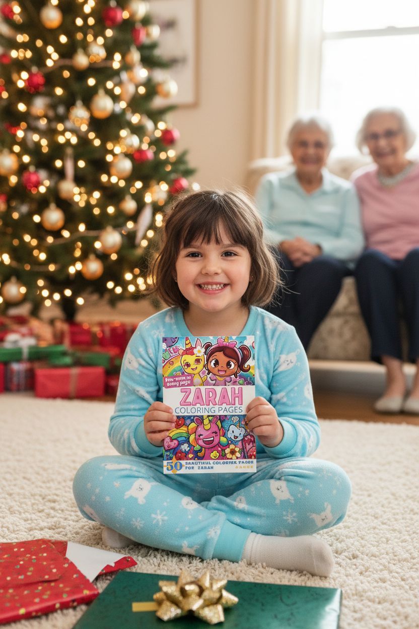 Zarah Christmas coloring pages gift