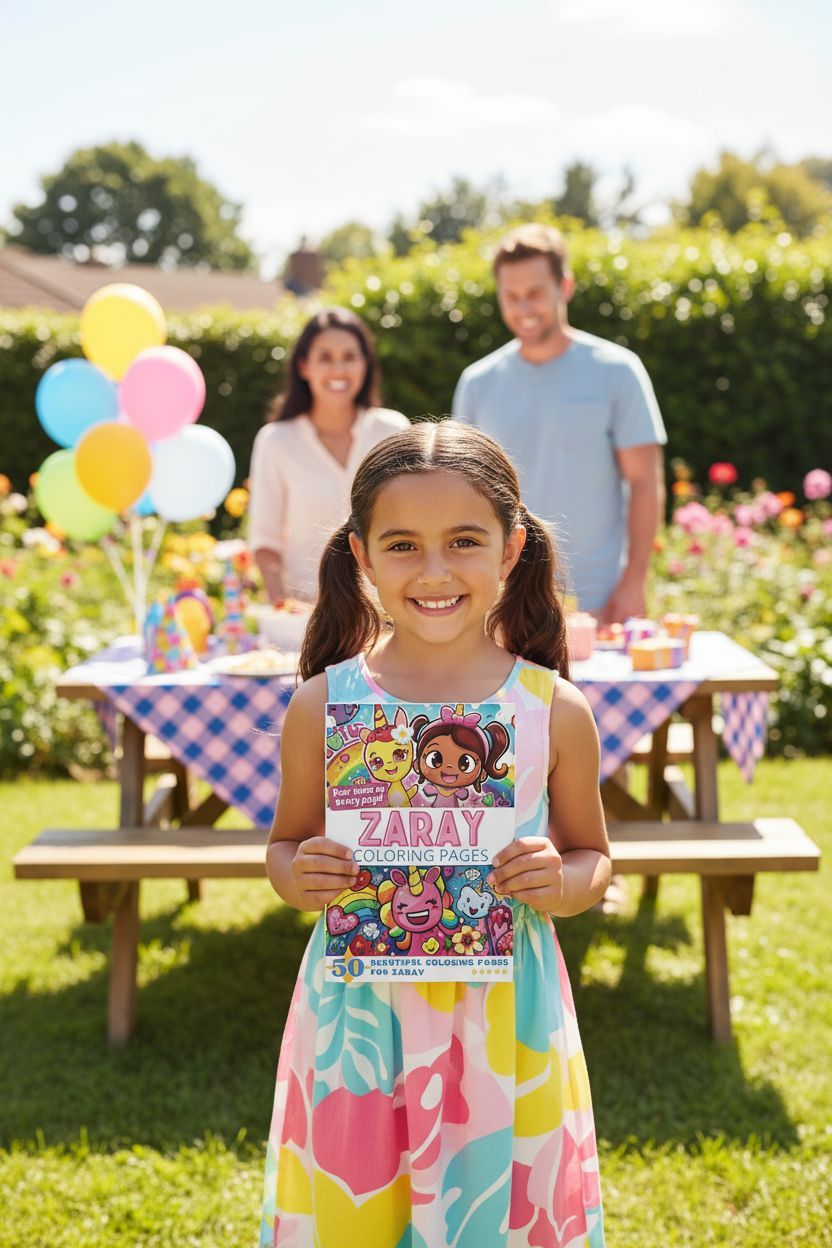 Zaray coloring book in use