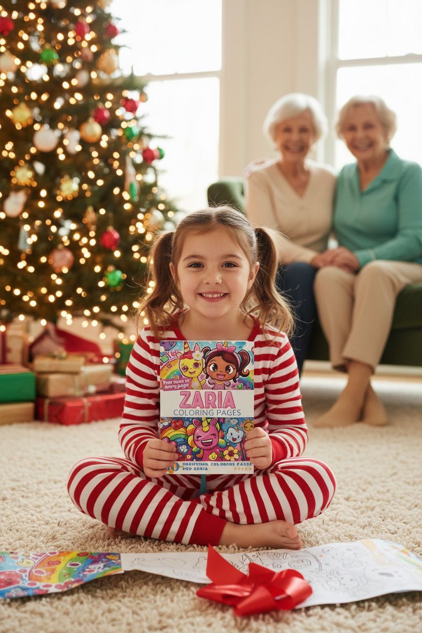 Zaria Christmas coloring pages gift