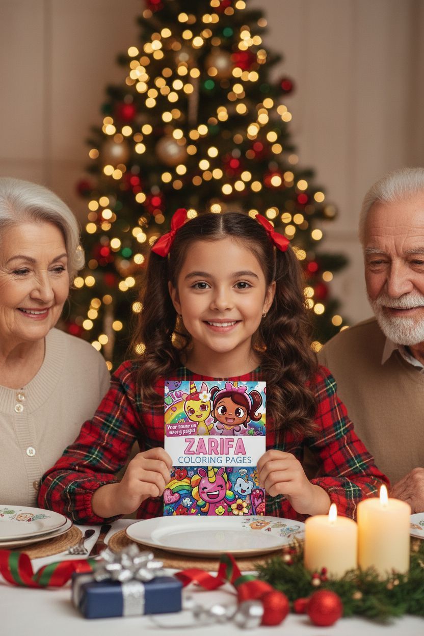 Zarifa Christmas coloring pages gift