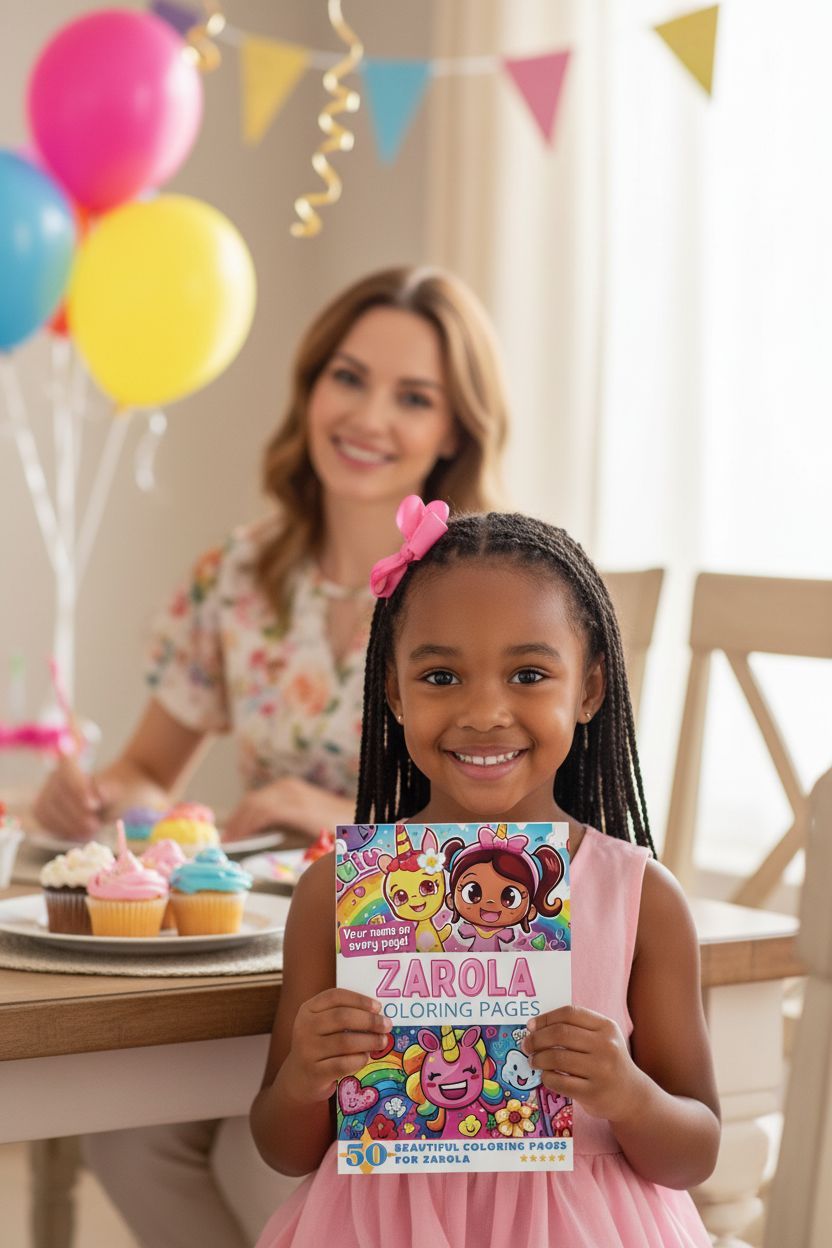 Zarola coloring book in use