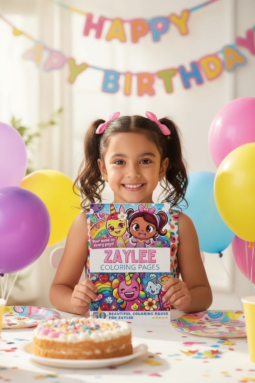 Zaylee coloring book in use